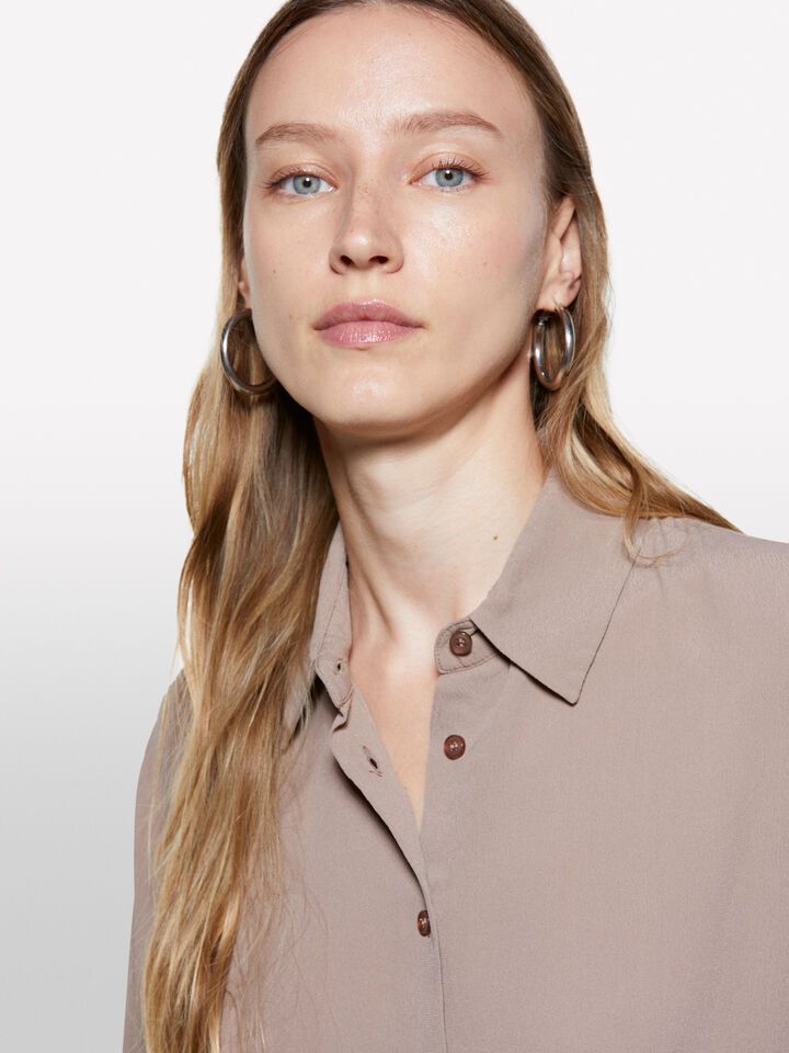 Brown oversized shirt - women's shirts - Brown | Sisley image number 4